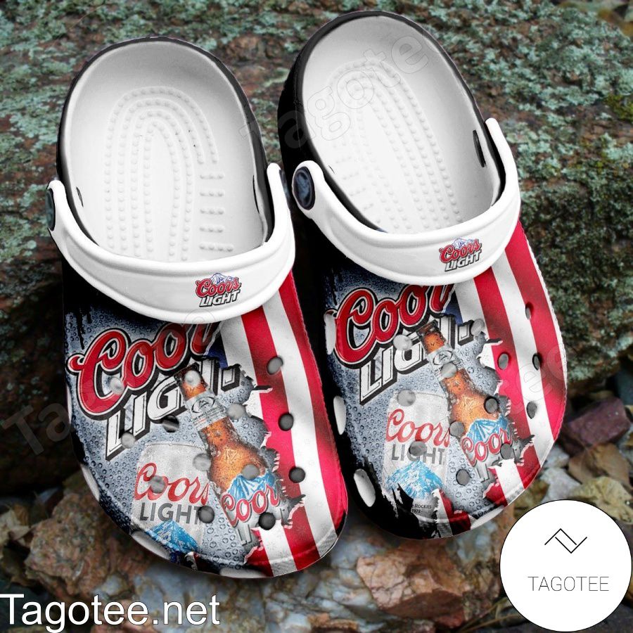 Coors Light American Flag Crocs Clogs