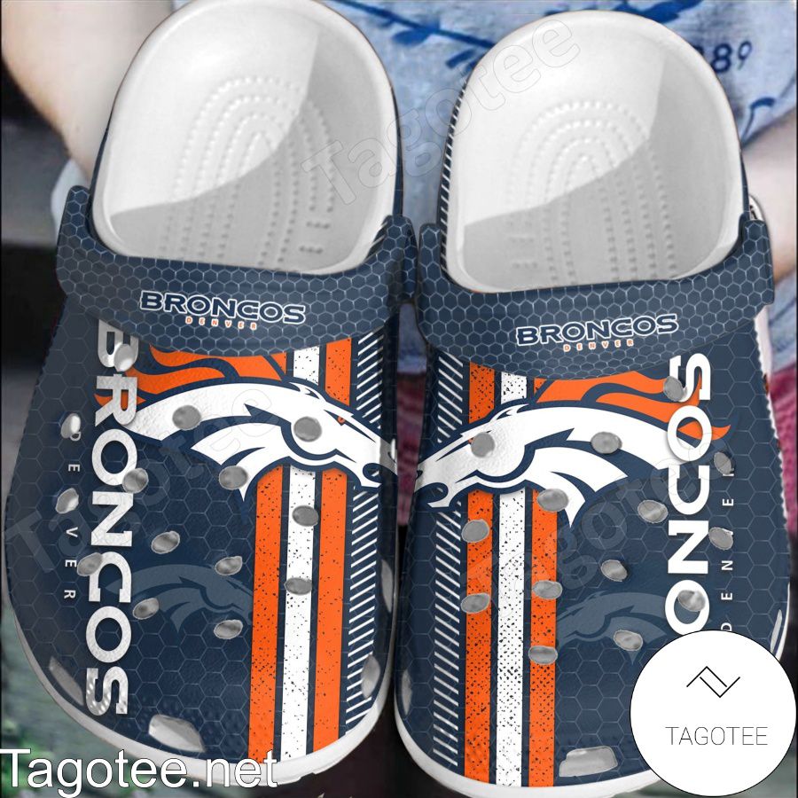 Denver Broncos Hive Pattern Crocs Clogs