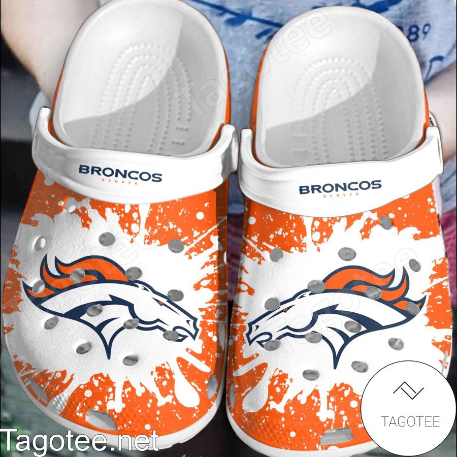 Denver Broncos Logo Color Splash Crocs Clogs