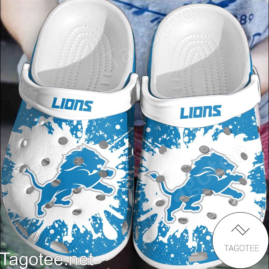 Detroit Lions Logo Color Splash Crocs Clogs