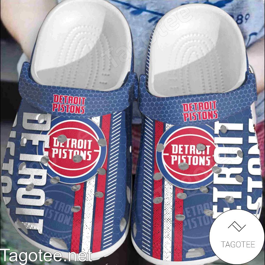 Detroit Pistons Hive Pattern Crocs Clogs