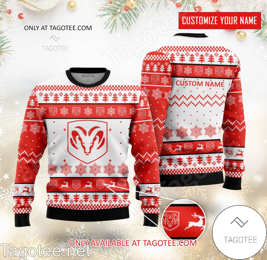 Dodge Logo Personalized Ugly Christmas Sweater - EmonShop