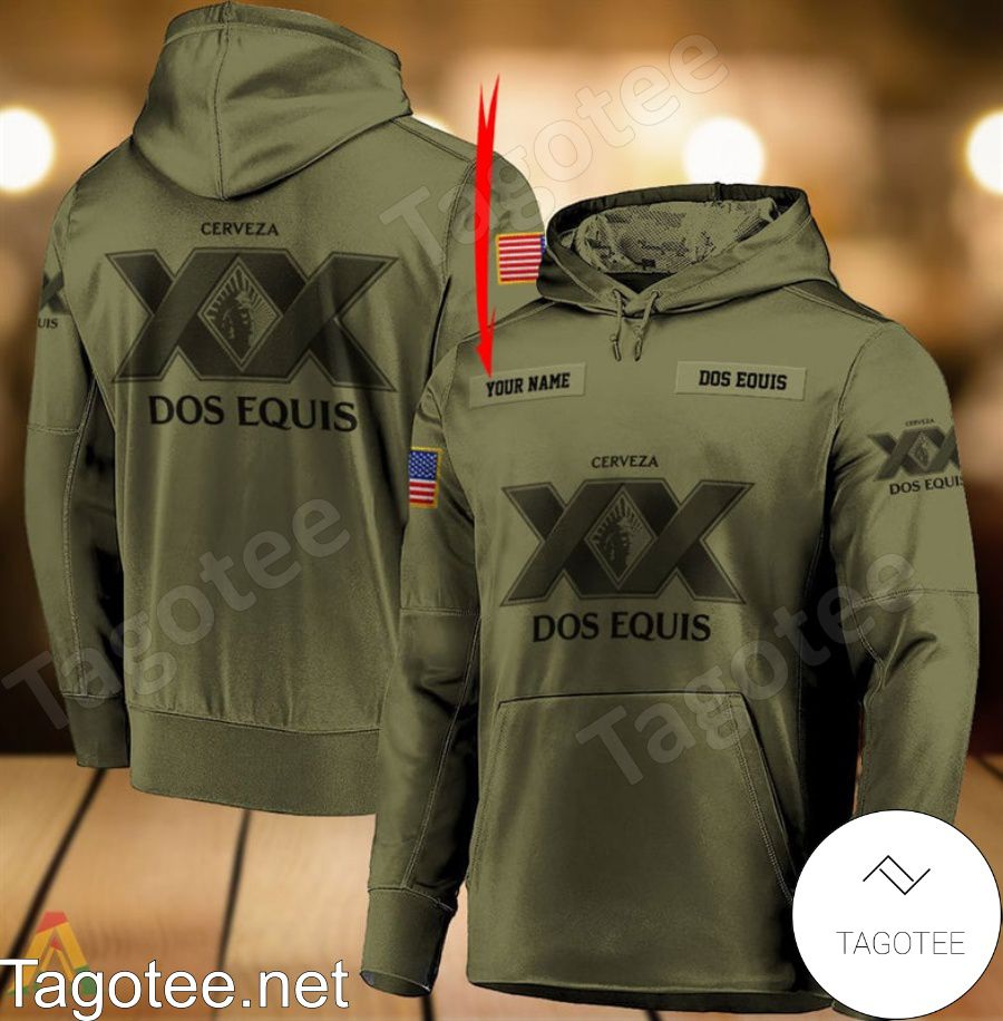 Dos Equis Military Green Personalized Hoodie