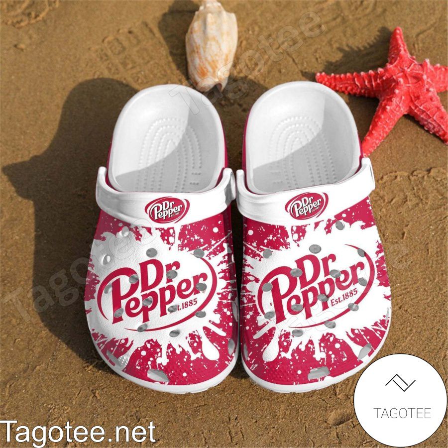 Dr Pepper Logo Red Splash Crocs Clogs