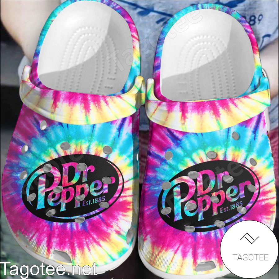 Dr Pepper Multicolor Tie Dye Crocs Clogs