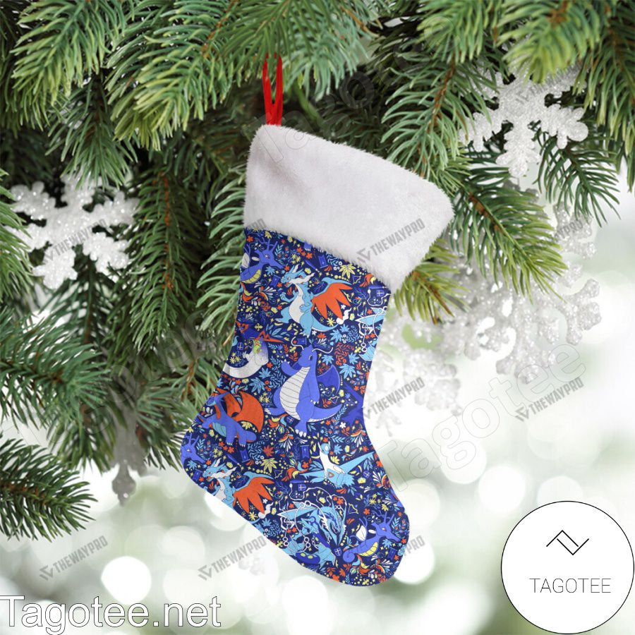 Dragon Type Pattern Pokemon Christmas Stockings a