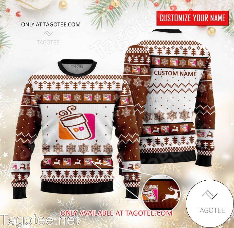 Dunkin Donuts Logo Personalized Ugly Christmas Sweater - MiuShop