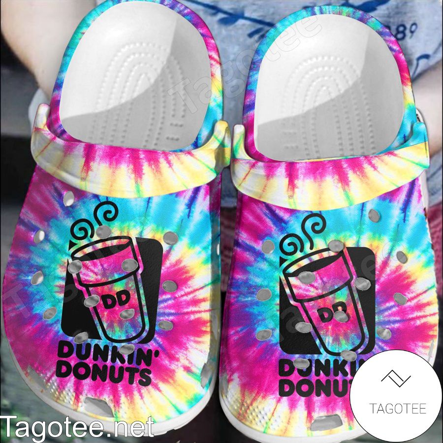 Dunkin' Donuts Multicolor Tie Dye Crocs Clogs