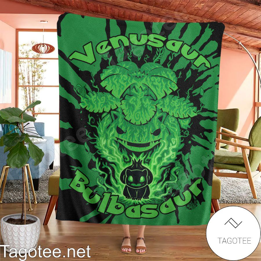 Evolve Bulbasaur Within Venusaur Tie Dye Face Blanket Quilt a