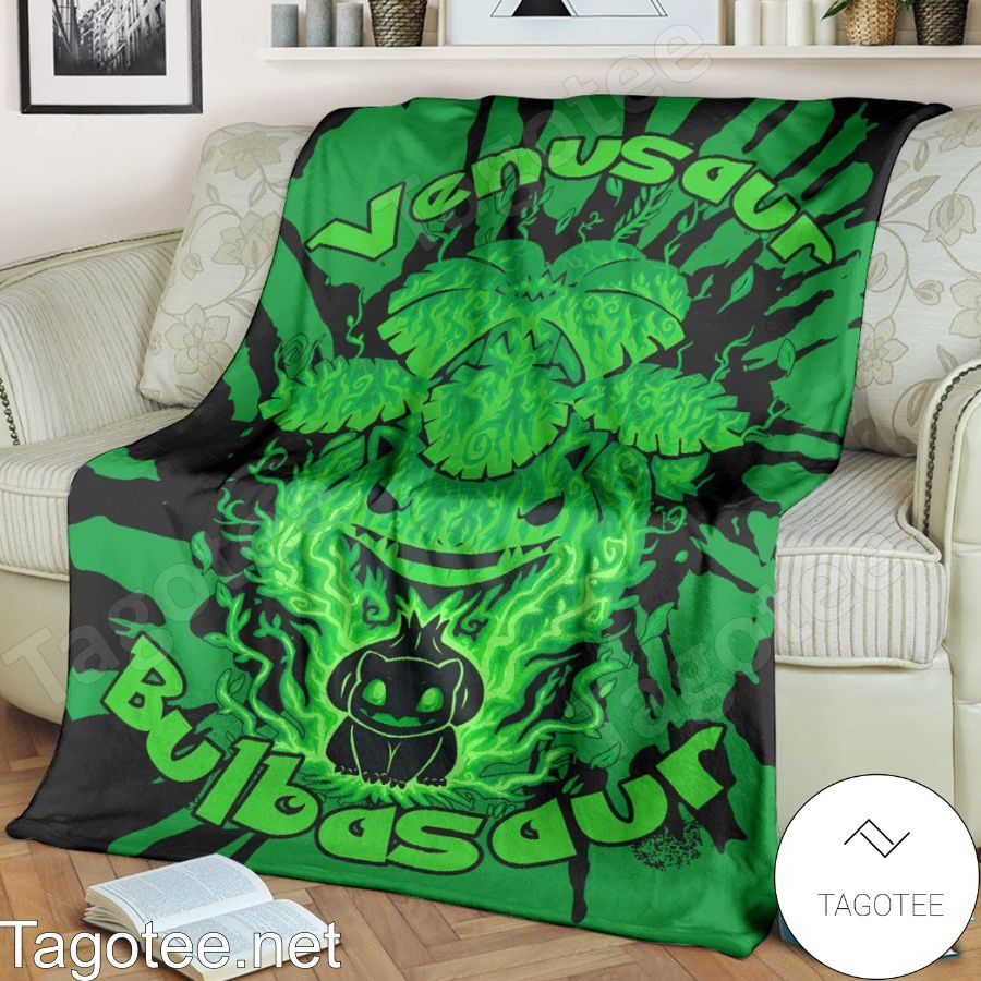 Evolve Bulbasaur Within Venusaur Tie Dye Face Blanket Quilt