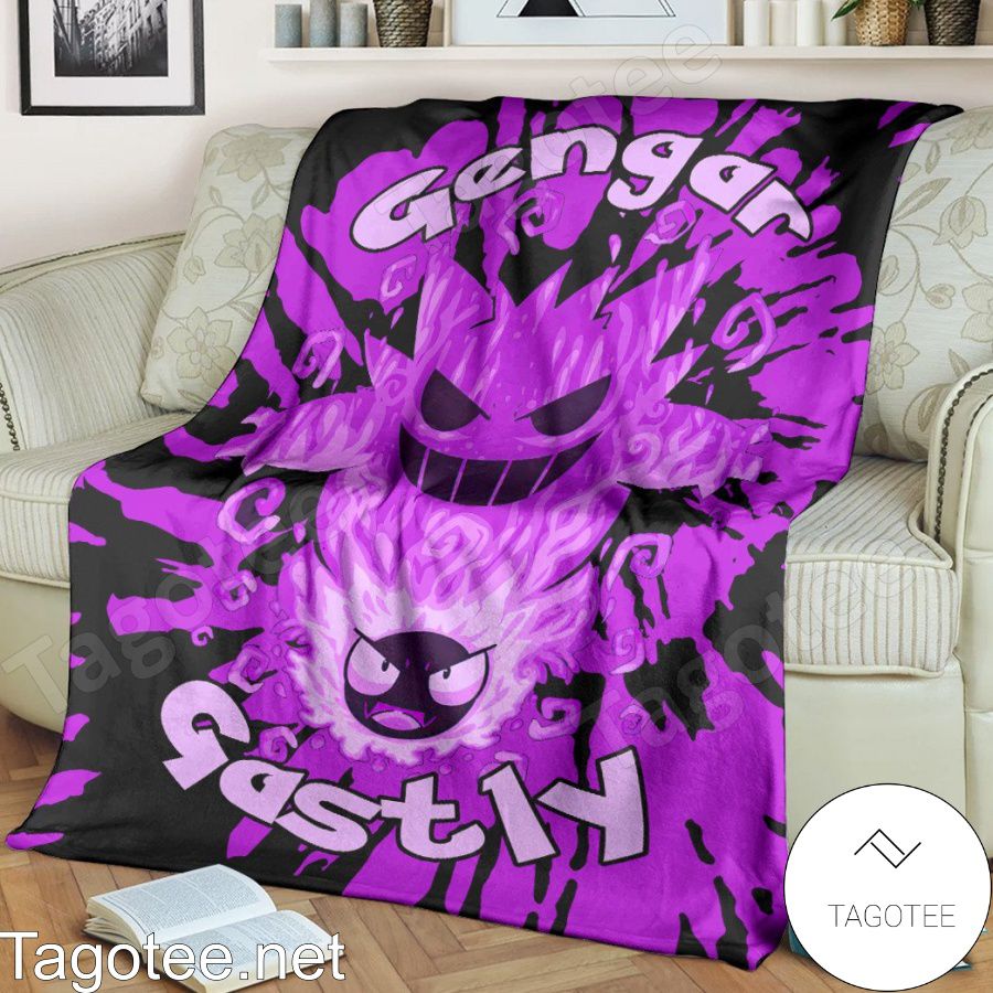 Evolve Gastly Within Gengar Tie Dye Face Blanket Quilt