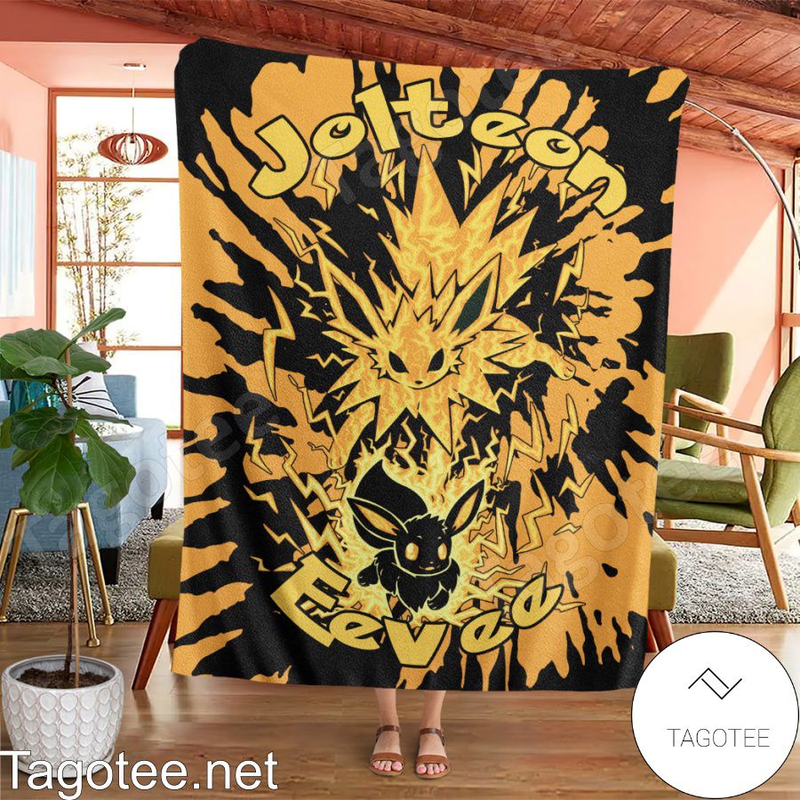 Evolve Jolteon Tie Dye Face Blanket Quilt a