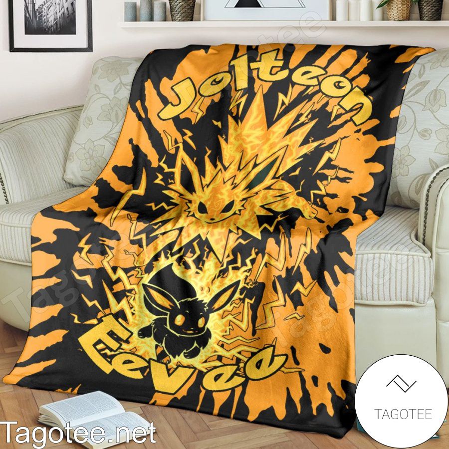 Evolve Jolteon Tie Dye Face Blanket Quilt