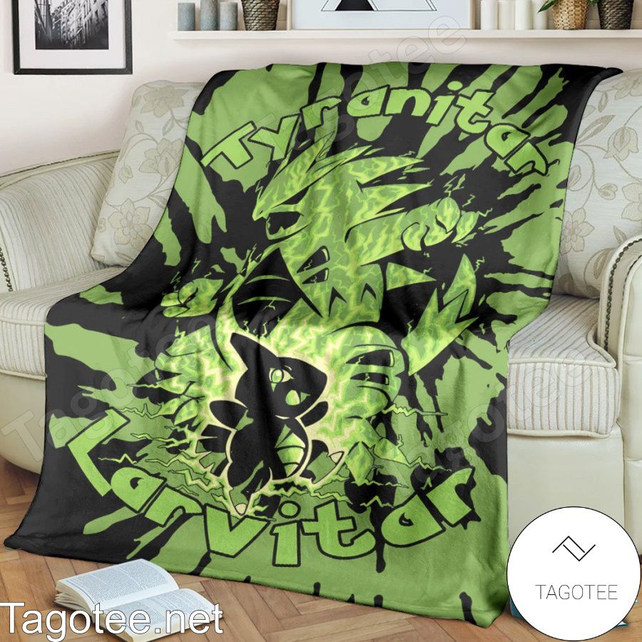 Evolve Larvitar Within Tyranitar Tie Dye Face Blanket Quilt