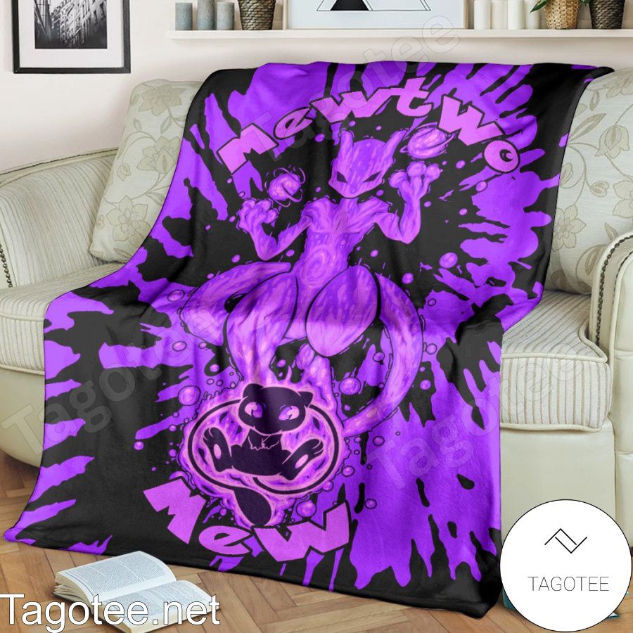 Evolve Mewtwo Tie Dye Face Blanket Quilt