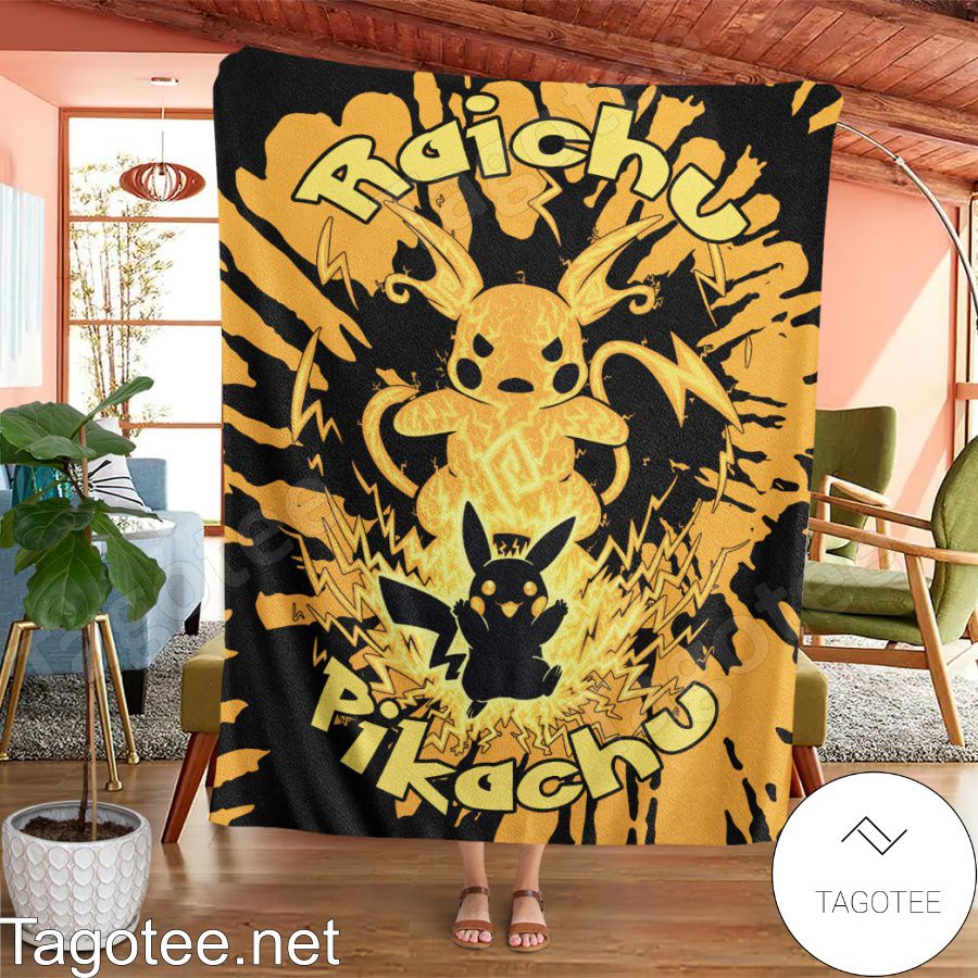 Evolve Pikachu Within Raichu Tie Dye Face Blanket Quilt a