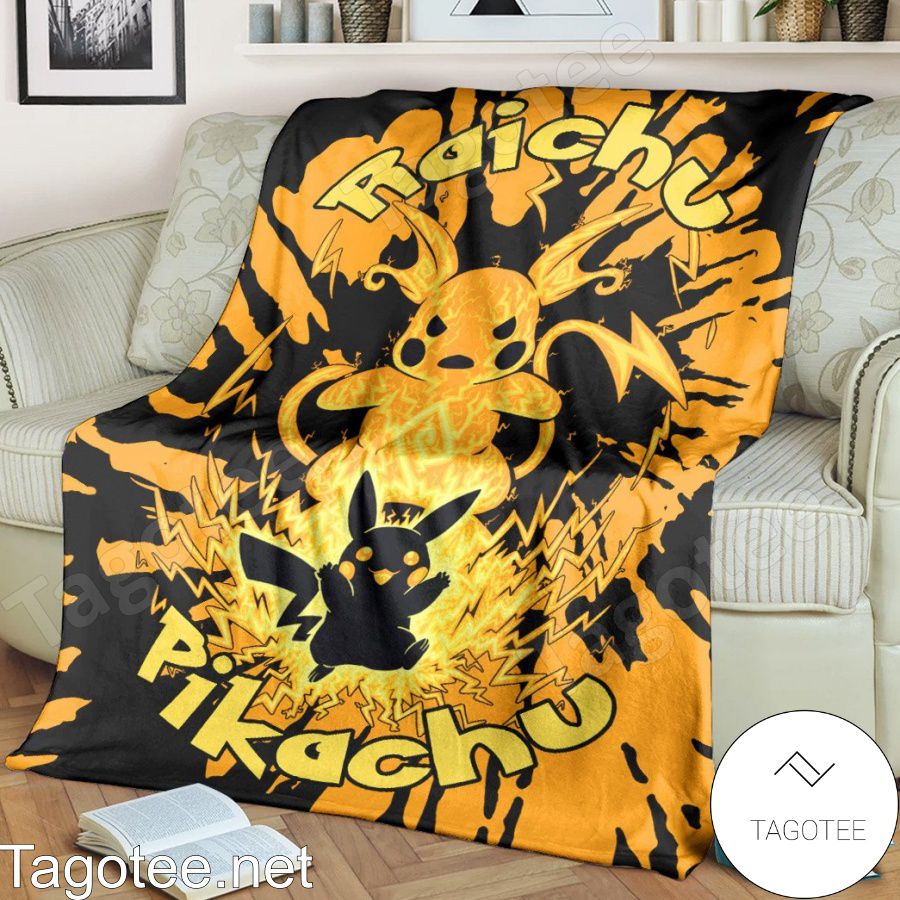 Evolve Pikachu Within Raichu Tie Dye Face Blanket Quilt