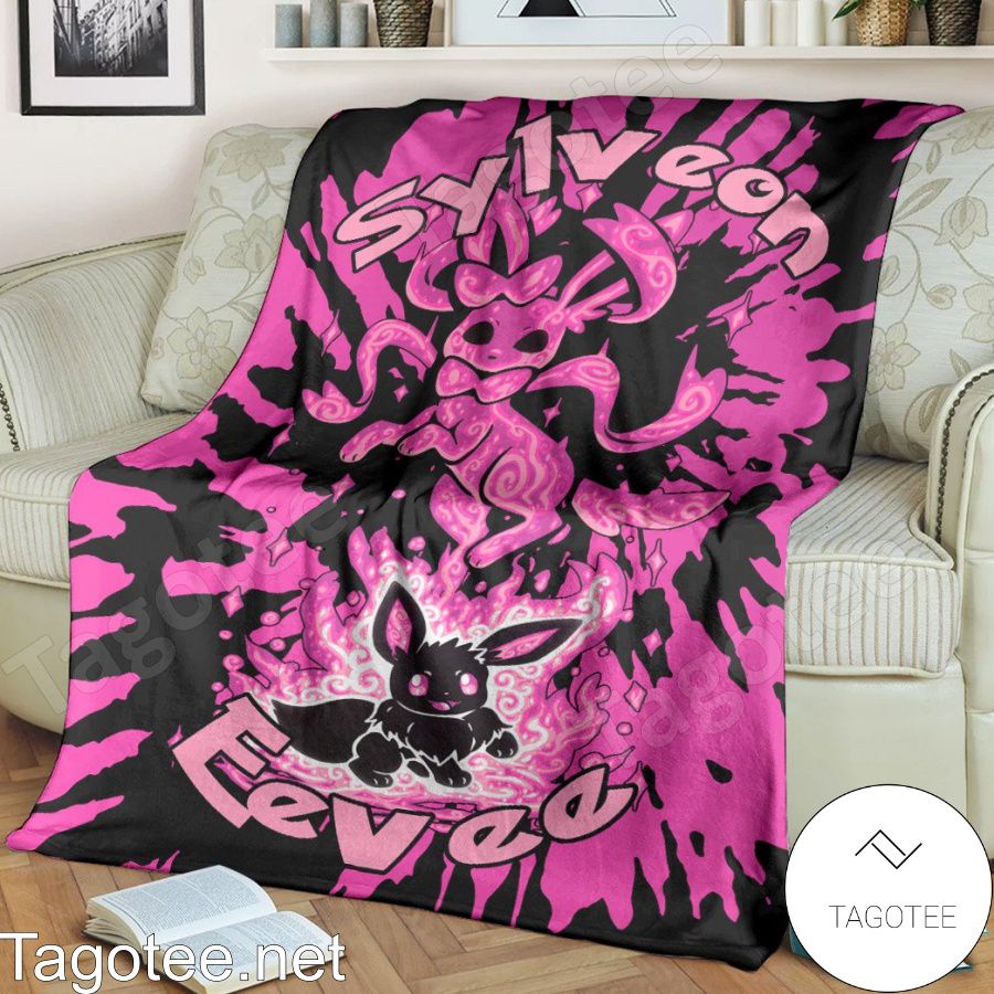 Evolve Sylveon Tie Dye Face Blanket Quilt