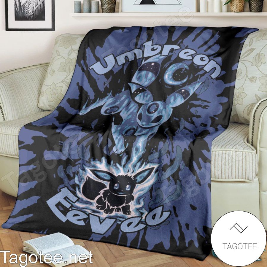 Evolve Umbreon Tie Dye Face Blanket Quilt