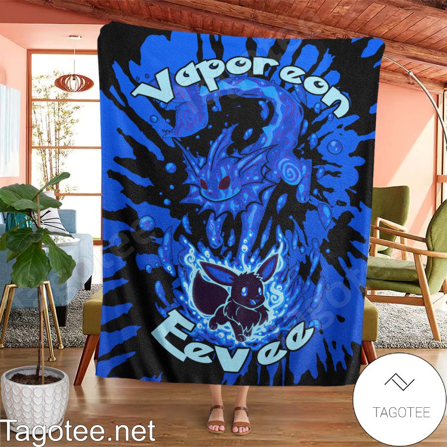 Evolve Vaporeon Tie Dye Face Blanket Quilt a