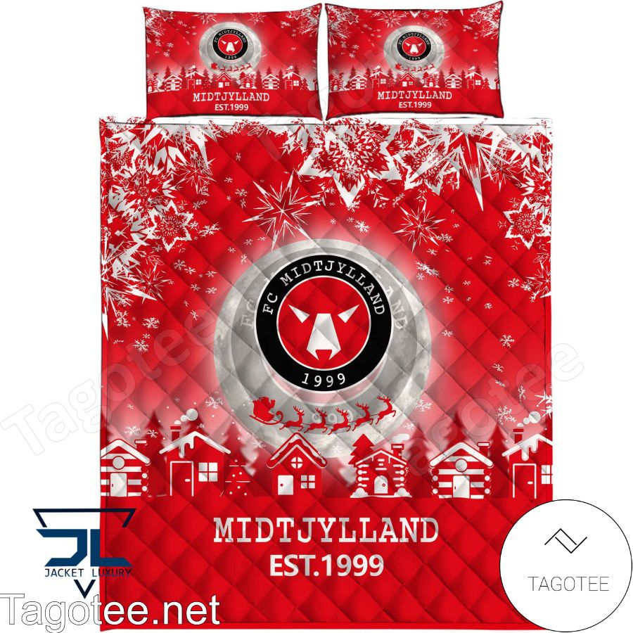 Fc Midtjylland Est 1999 Christmas Bedding Set a