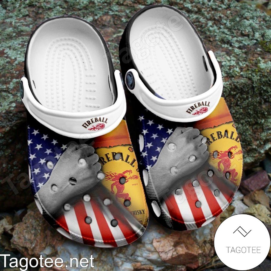 Fireball Whiskey American Flag Crocs Clogs