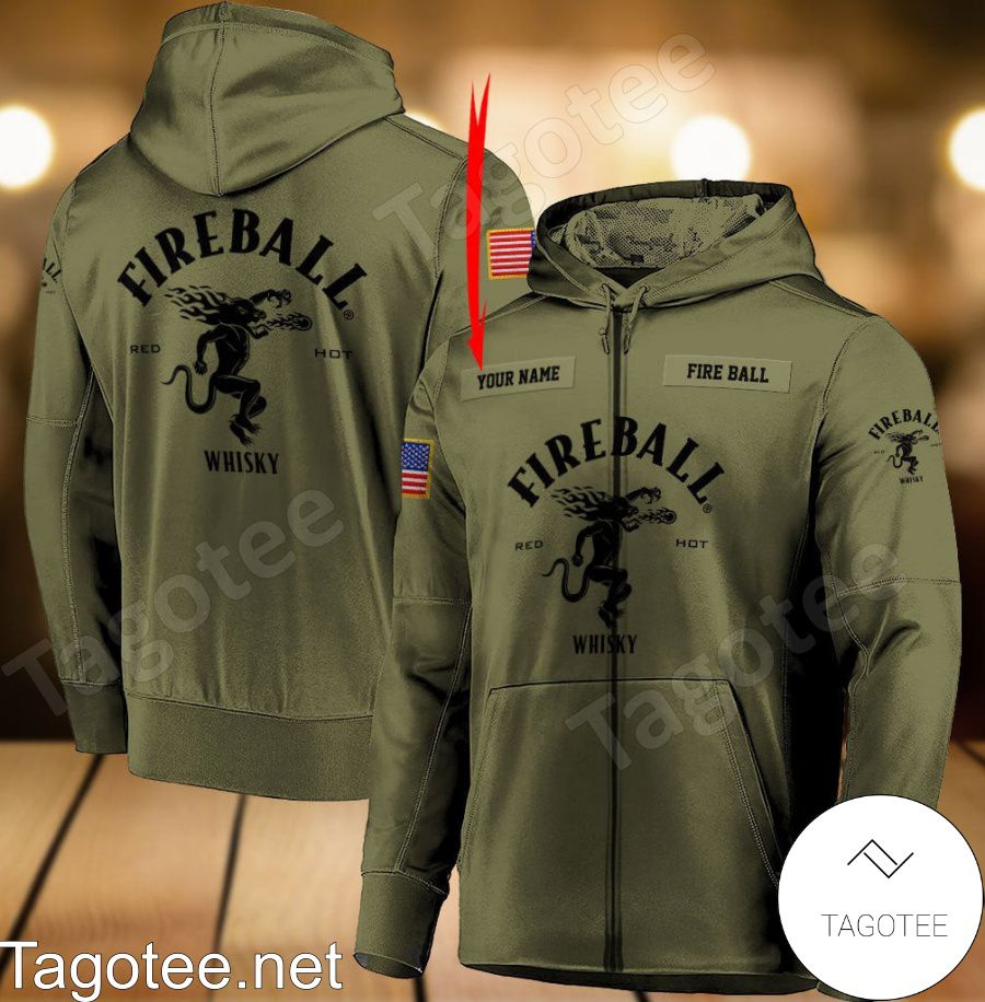 Fireball Whisky Military Green Personalized Hoodie a