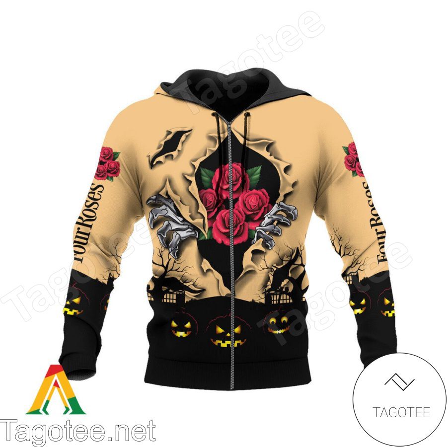 Four Roses Bourbon Scary Night Halloween Hoodie a