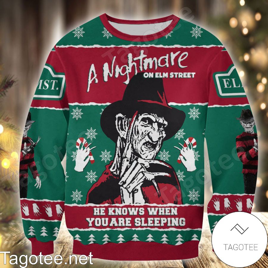 Freddy Krueger A Nightmare On Elm Street He Knows When You Are Sleeping T-shirt, Hoodie a