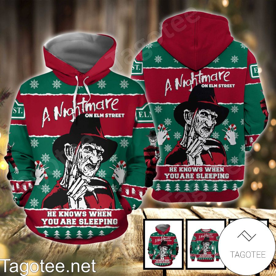 Freddy Krueger A Nightmare On Elm Street He Knows When You Are Sleeping T-shirt, Hoodie