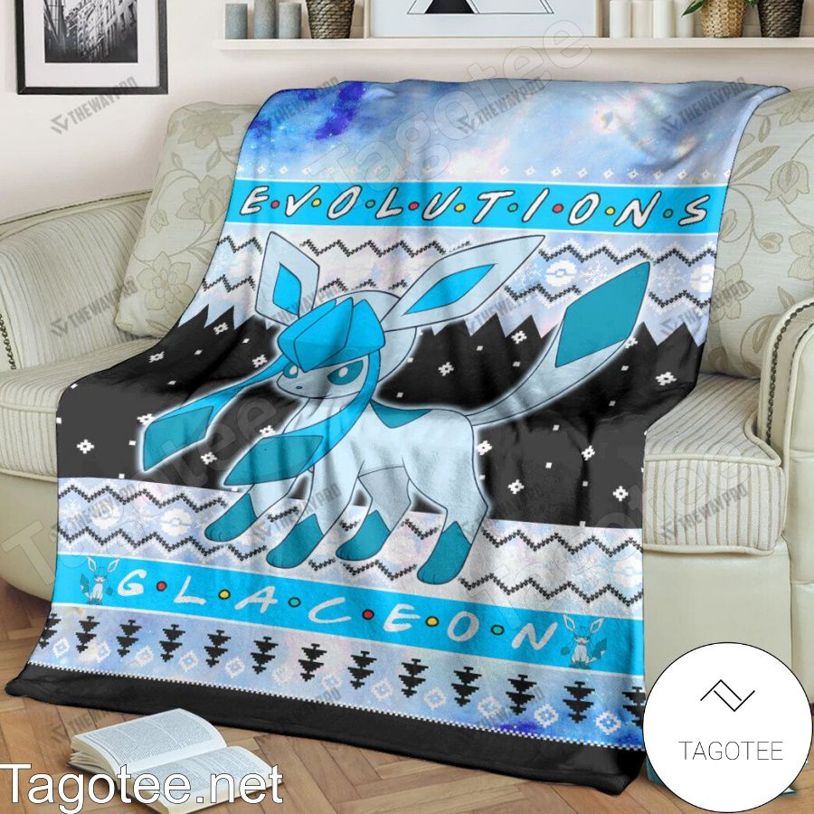 Glaceon Evolution Blanket Quilt