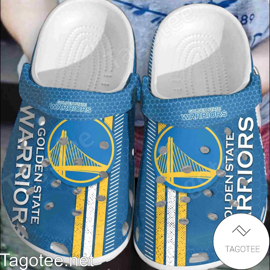 Golden State Warriors Hive Pattern Crocs Clogs