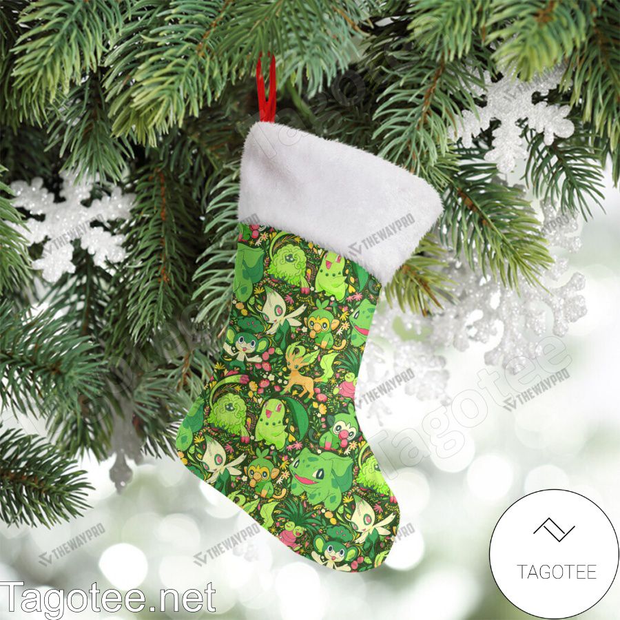 Grass Type Pattern Pokemon Christmas Stockings a