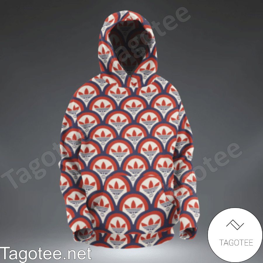 Gucci Adidas Umbrella Red Blue Pattern Hoodie