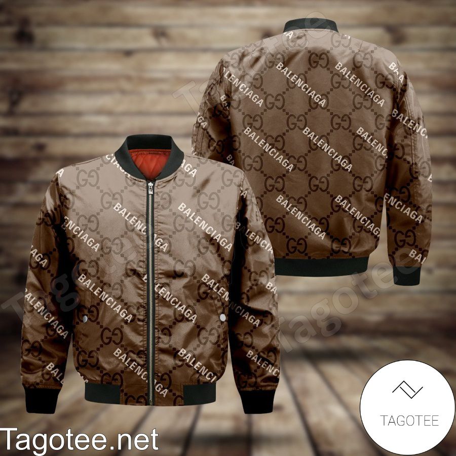 Gucci And Balenciaga Brown Bomber Jacket