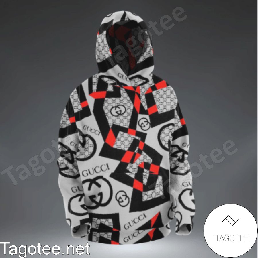 Gucci Black Red Line Grey Hoodie