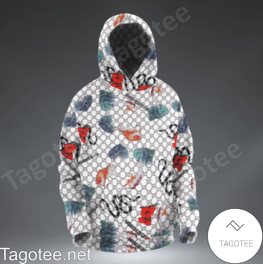 Gucci Black Snake With Hibiscus Hoodie