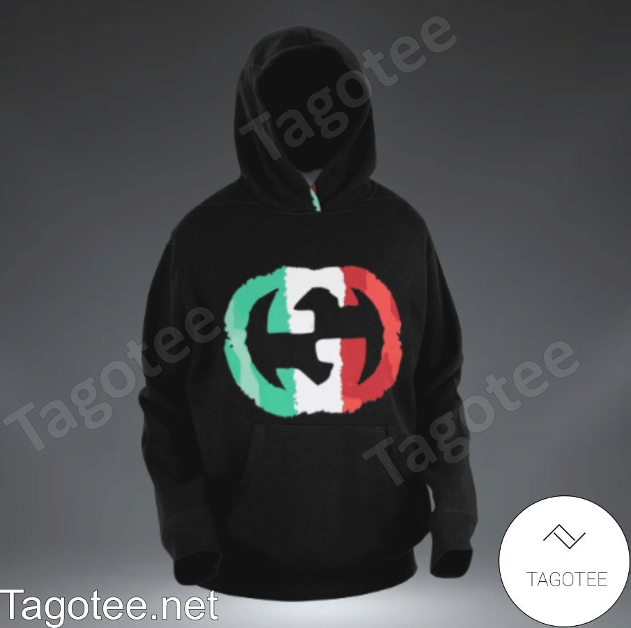 Gucci Logo With Signature Color Black Hoodie