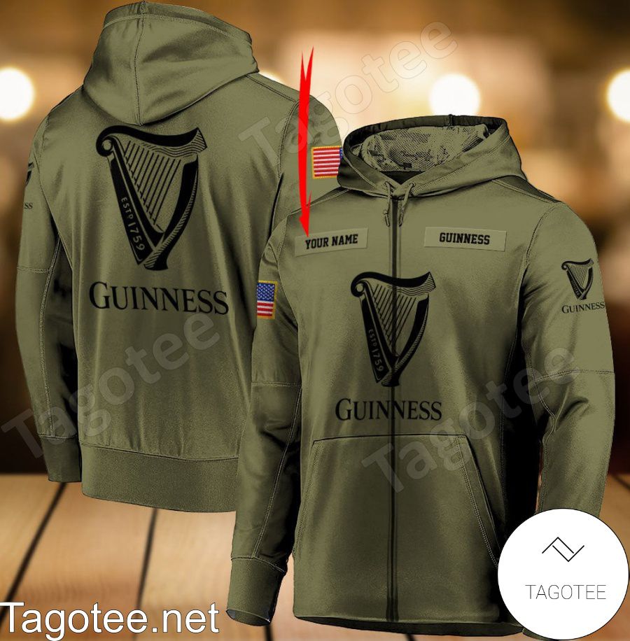 Guinness Beer Military Green Personalized Hoodie a