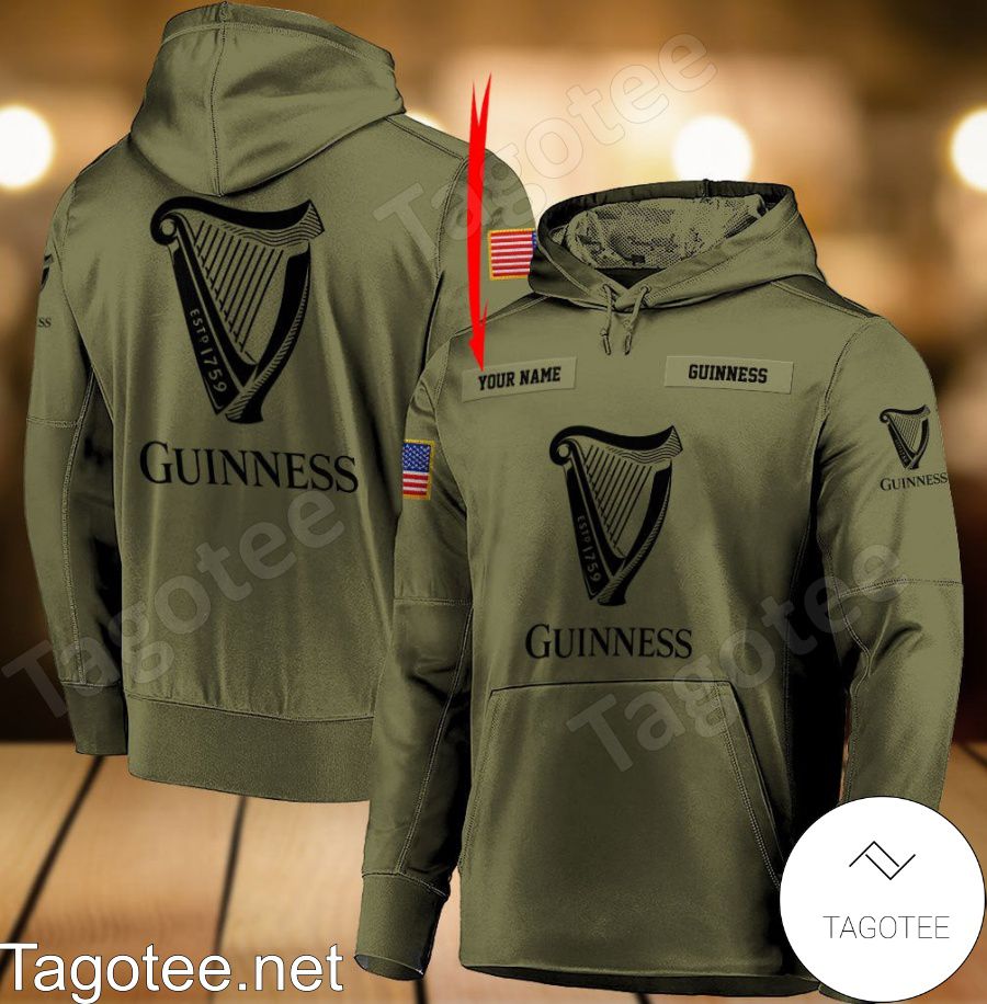 Guinness Beer Military Green Personalized Hoodie