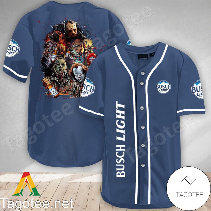 Halloween Horror Characters Busch Light Baseball Jersey