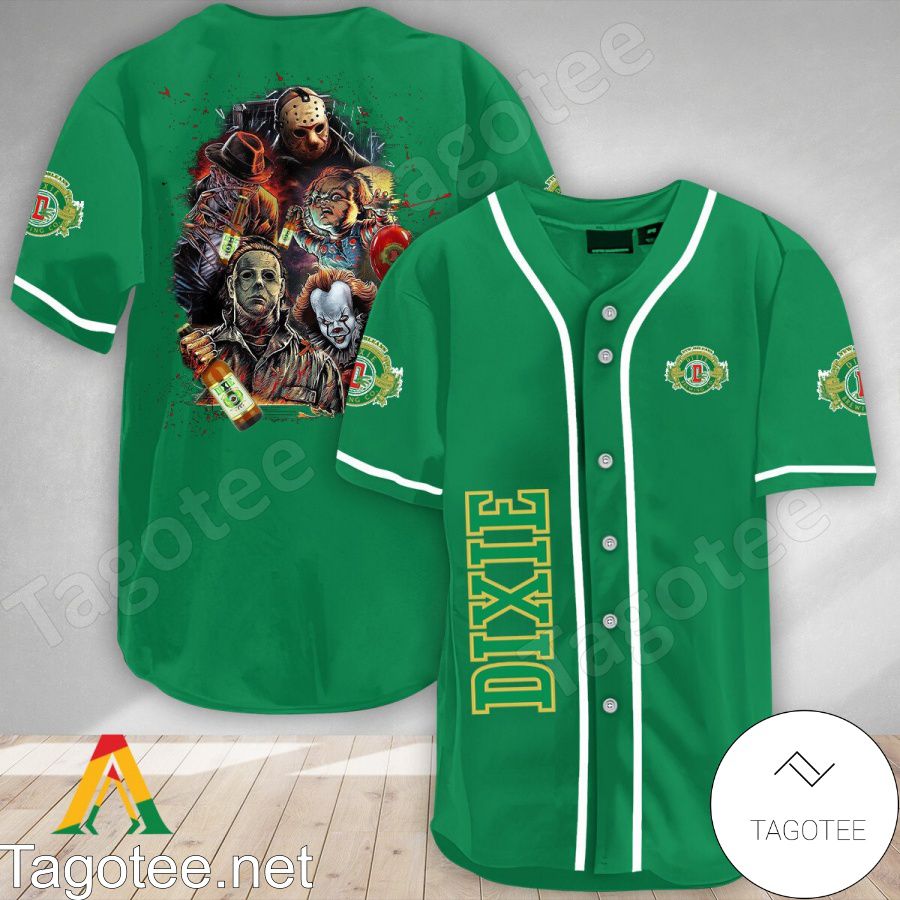 Halloween Horror Characters Dixie Beer Baseball Jersey