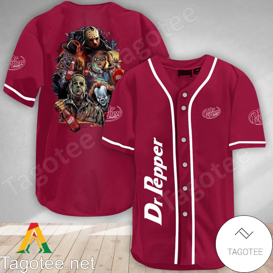 Halloween Horror Characters Dr Pepper Baseball Jersey