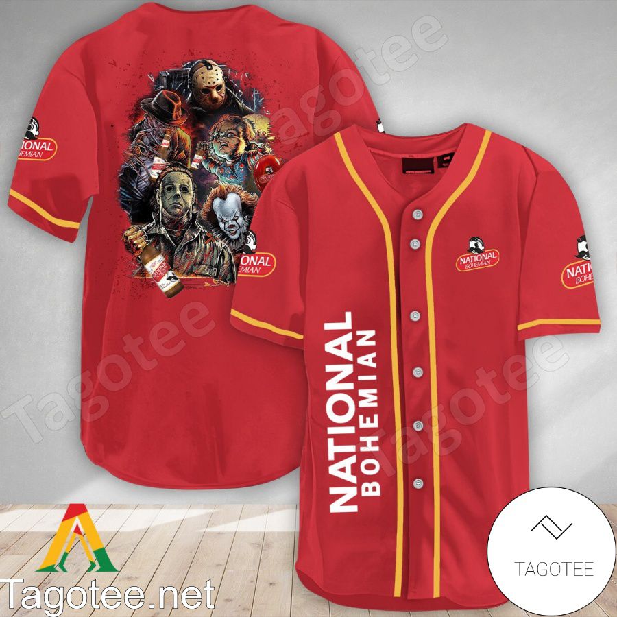 Halloween Horror Characters National Bohemian Baseball Jersey