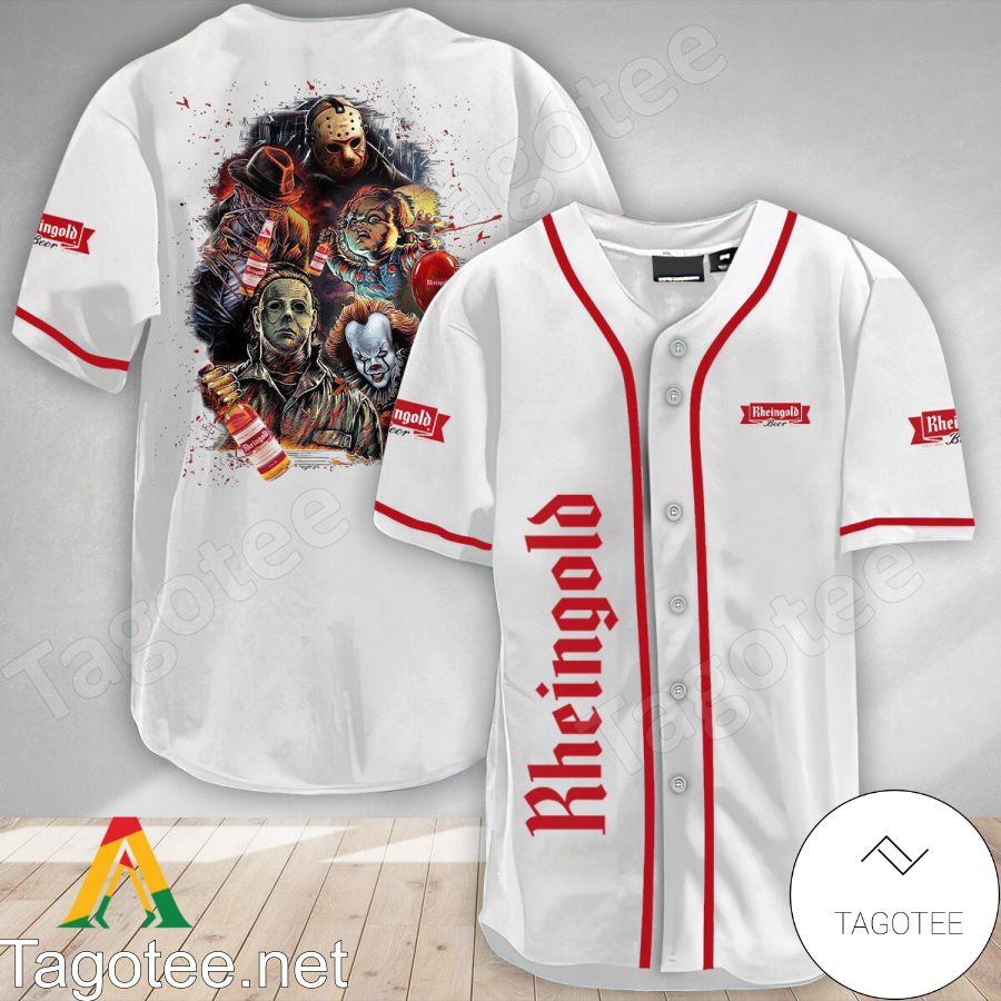 Halloween Horror Characters Rheingold Beer Baseball Jersey