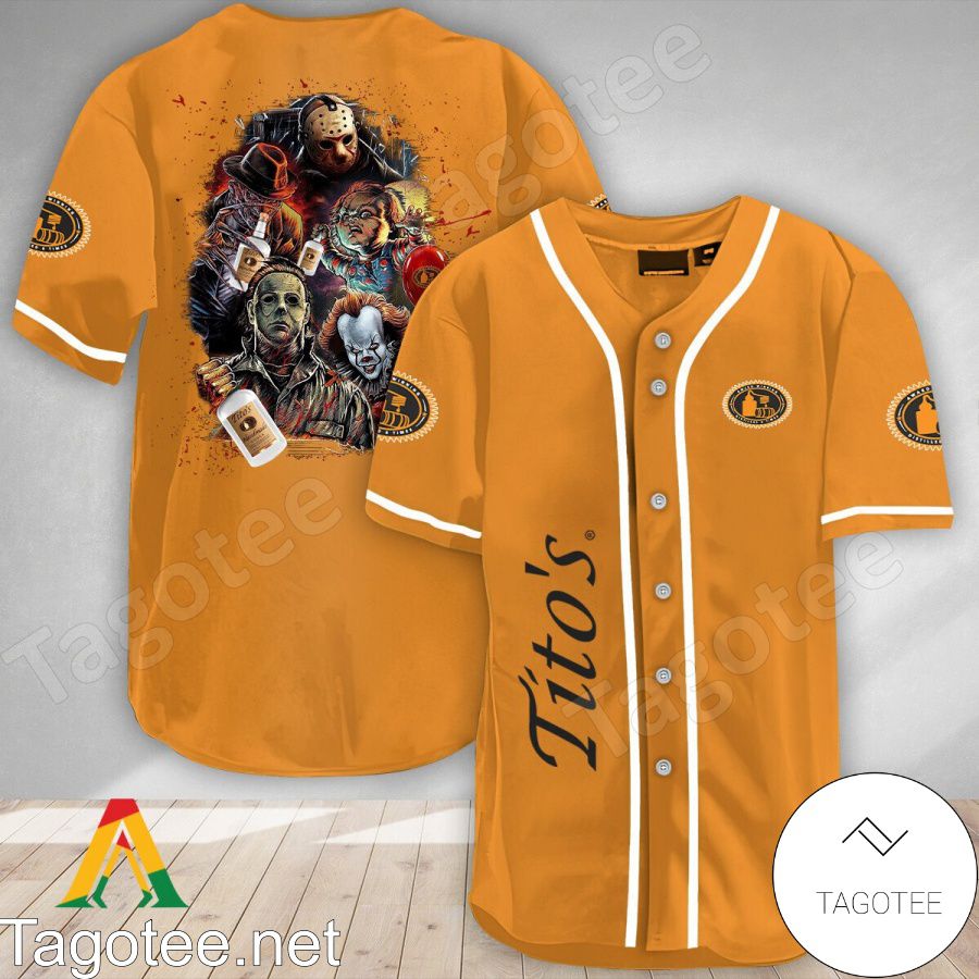 Halloween Horror Characters Tito's Vodka Baseball Jersey