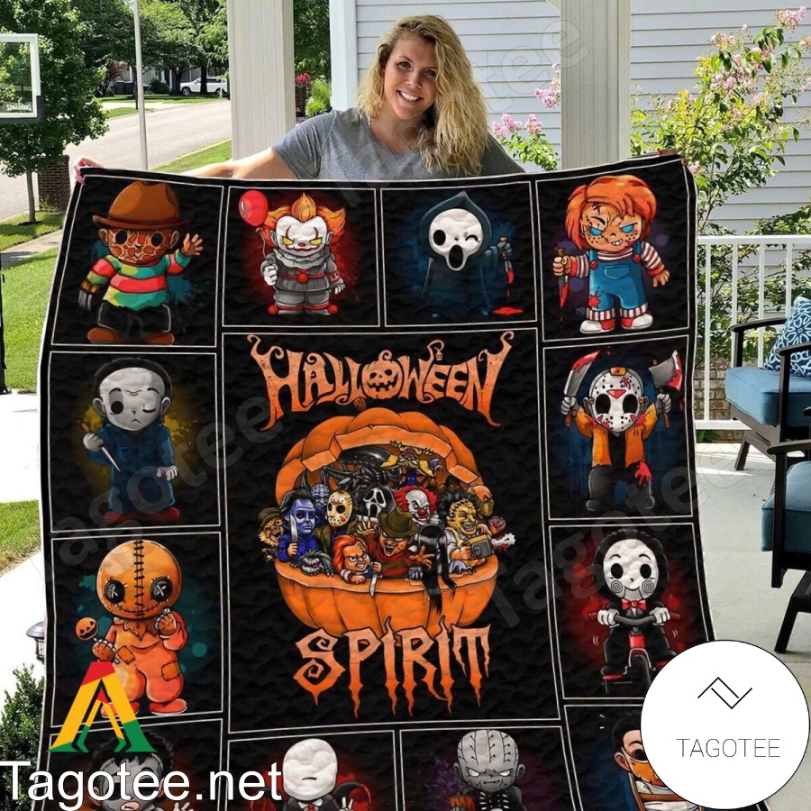 Halloween Spirit Chibi Horror Characters Blanket Quilt