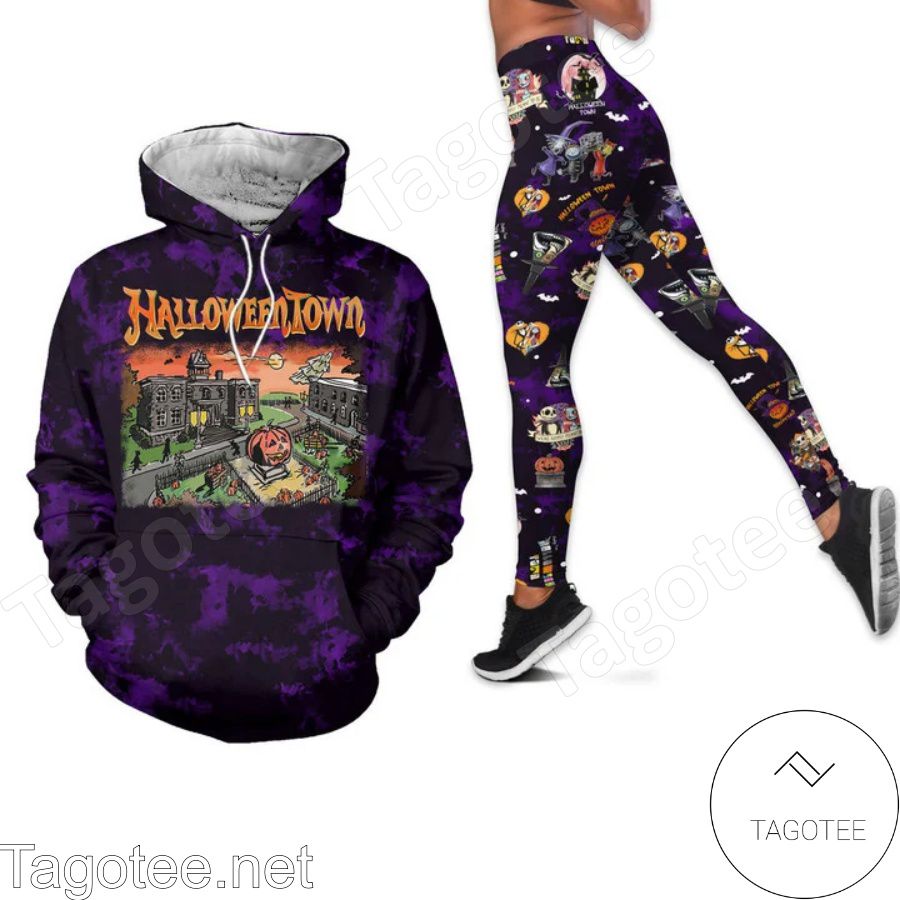 Halloween Town Jack And Sally Hoodie And Leggings