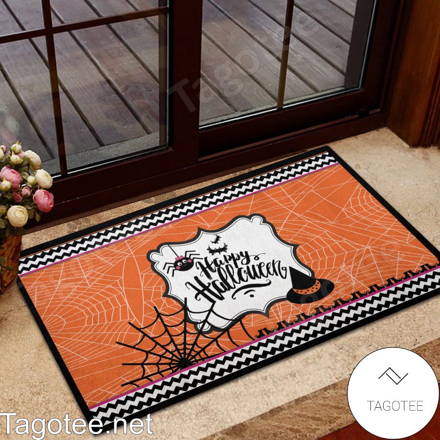 Happy Halloween Spiderweb Doormat