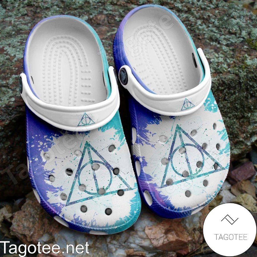 Harry Potter Deathly Hallows Symbol Color Splash Crocs Clogs